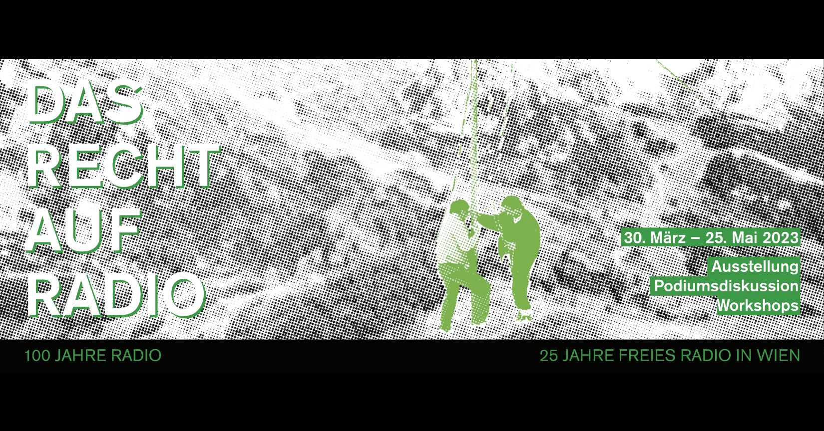 Radiopiratinnen stellen eine Antenne auf